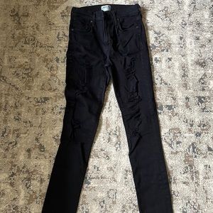 AGOLDE black ripped denim - lightly worn